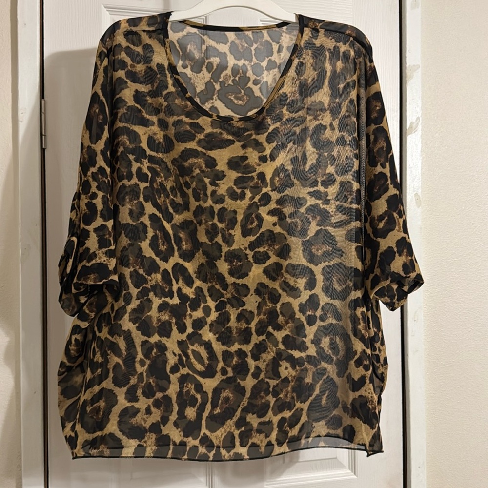 Sheer leopard top